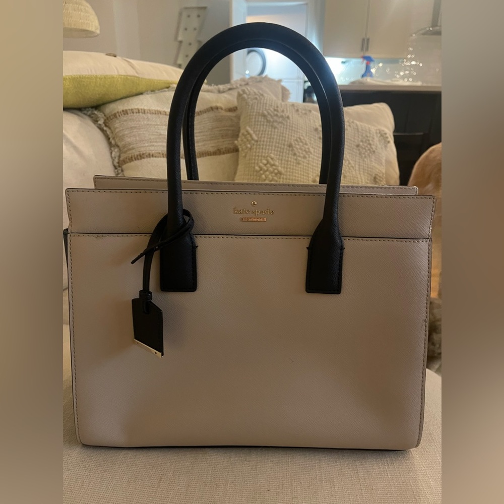 Kate Spade pebble and black satchel